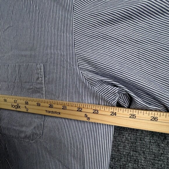 Eton Button Up Shirt Long Sleeve Men Cotton Striped Blue Contrast Non Iron 16.5 - Picture 5 of 16
